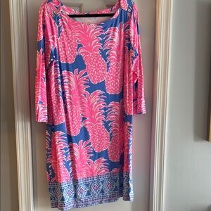 Pink Dolman Sleeve Sundress with Bateau Neckline